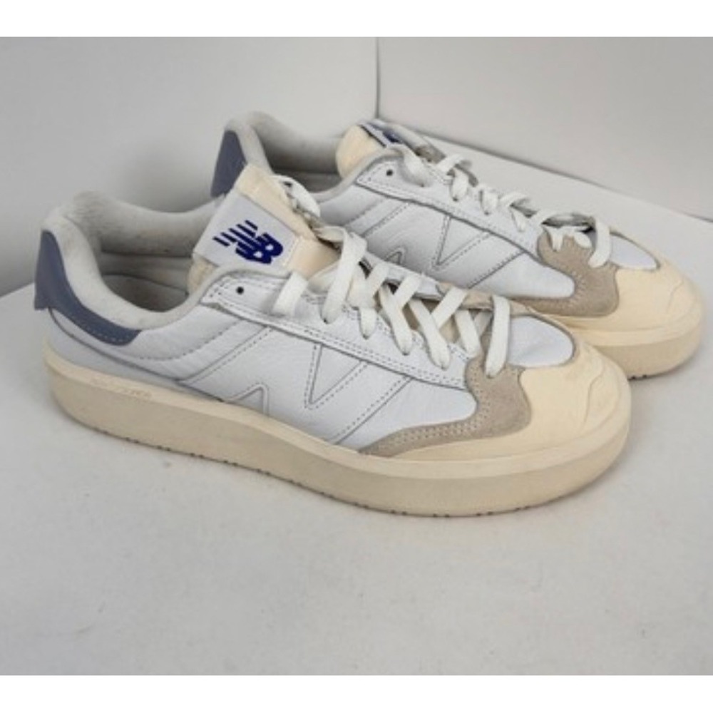 New Balance CT302OA Mens 7.5 White Blue Suede Leather Chunky Platform Sneakers